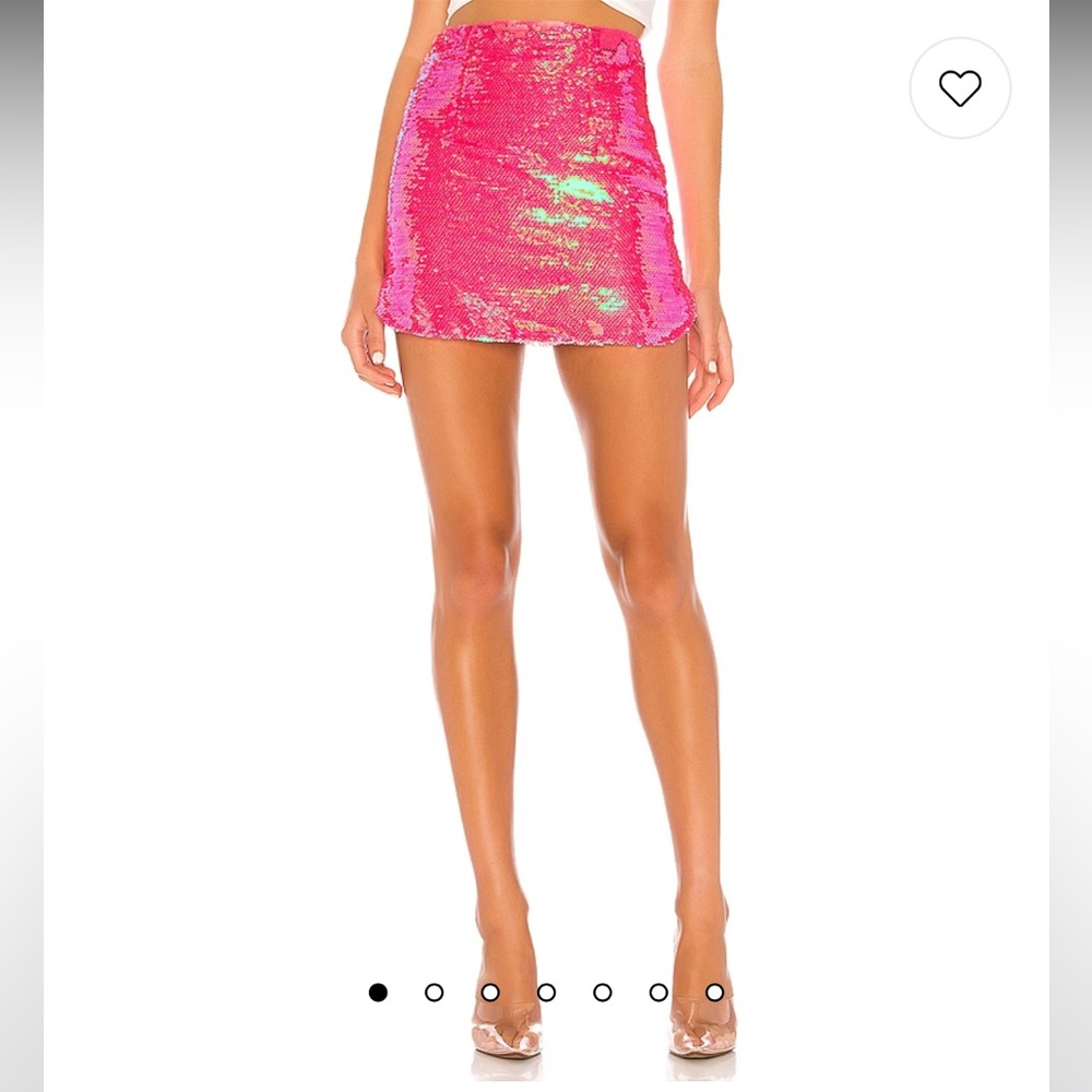 SUPERDOWN Hot Pink / Neon Pink Sequin Mini Skirt